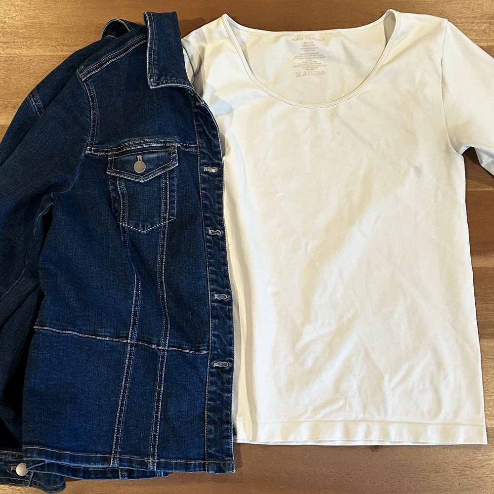 Ann Taylor Stretchy White Top